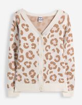 Gebreid vest - Motief all-over - Off-White