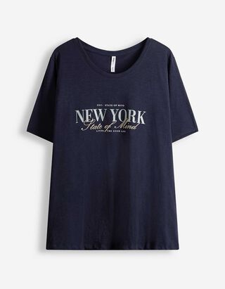 T-shirt - Ricami - blu scuro