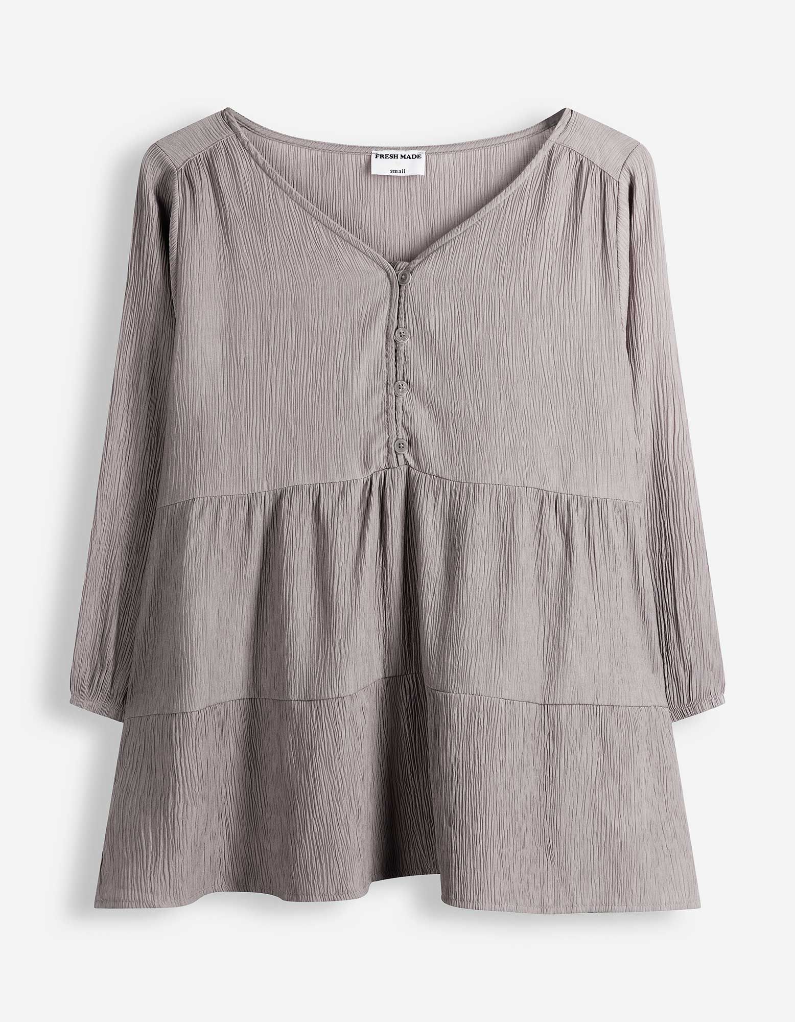 Blusenshirt - Volants - Khaki