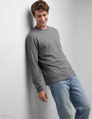 Langarmshirt - Oversized Fit - Dunkelgrau
