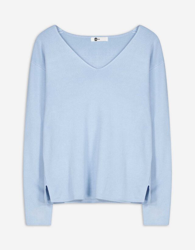 Maglione - Misto viscosa - celeste