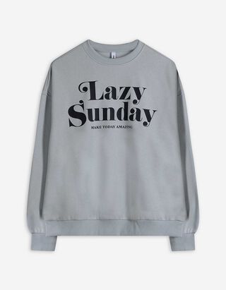 Sweatshirt - Tekst - lichtblauw