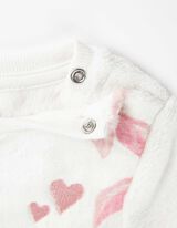 Mikina - Plyš - biely