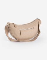 Umhängetasche - Münzfach mit Reißverschluss - beige