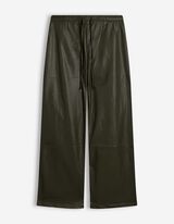 Kalhoty - PU - tmave zelena