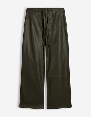 Kalhoty - PU - tmave zelena