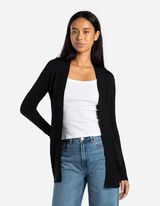 Cardigan lungo - LENZING™ ECOVERO™ - nero