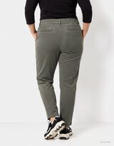 Pantalon en velours c&ocirc;tel&eacute; - Ceinture &eacute;lastique - Vert