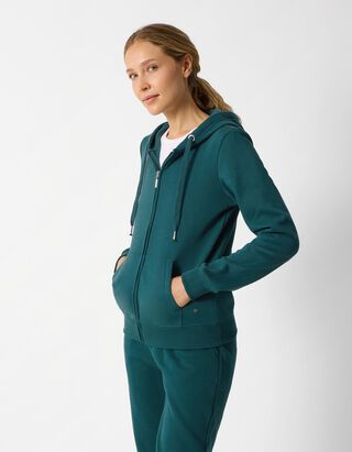 Sweatjacke - Regular Fit - Petrol