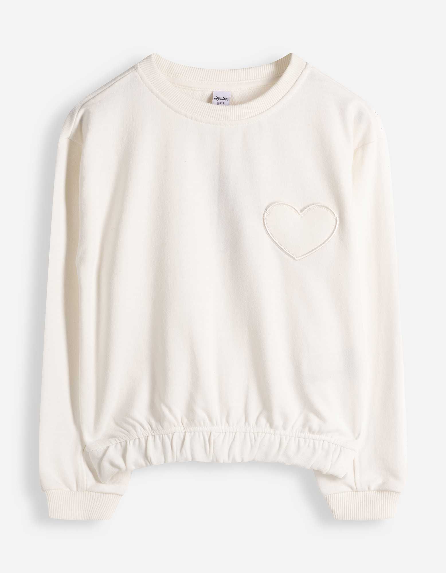 Sweatshirt - Brusttasche - wei&szlig;
