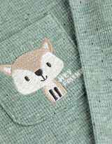 Tričko s dlhými rukávmi - Vaflová štruktúra - tyrkysovy