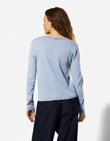 Langarmshirt - Frontprint - hellblau
