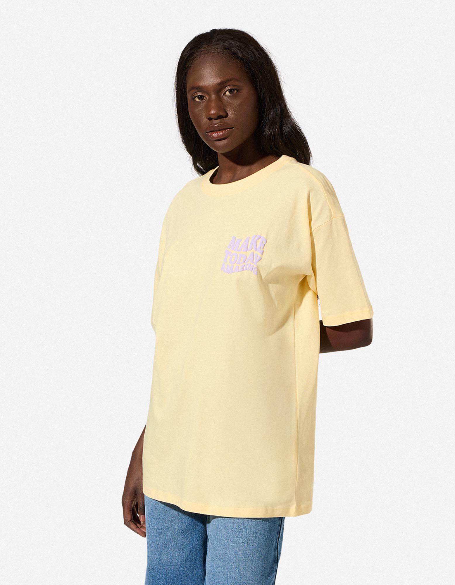 T-Shirt - R&uuml;ckenprint - Hellgelb