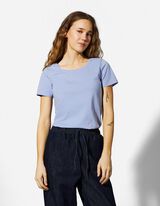 T-shirt - Met stretch - lichtblauw