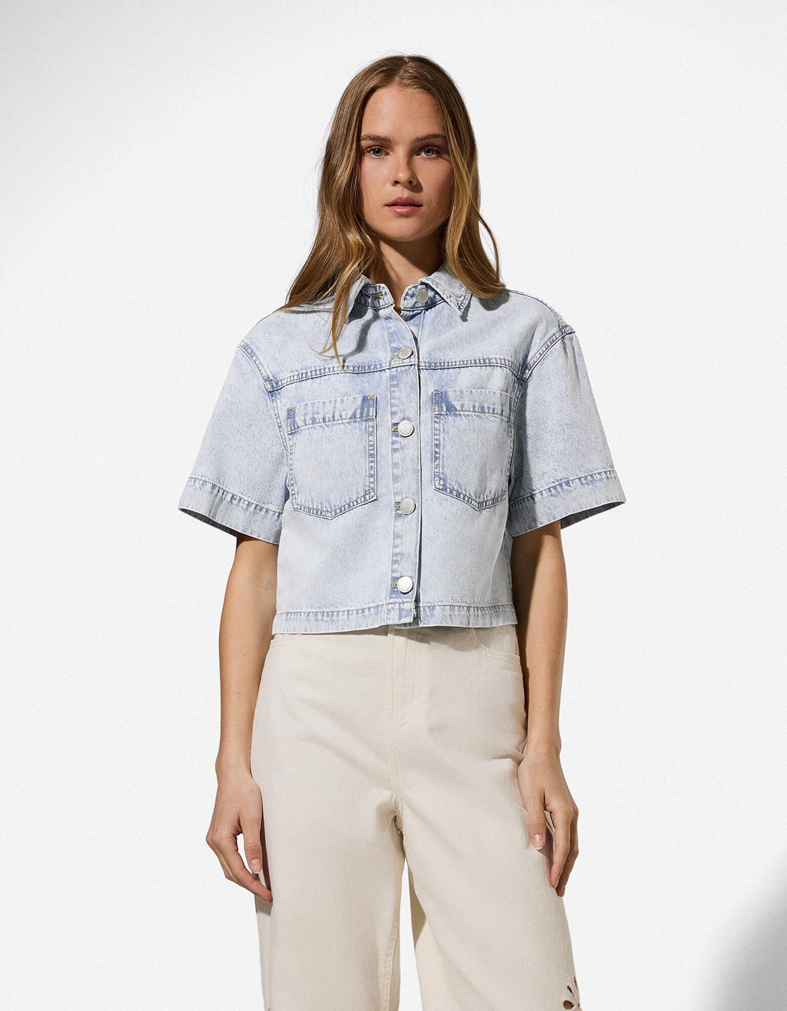Chemise en jean - denim bleu clair - bleu clair