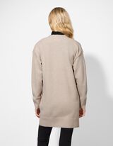 Longcardigan - V-Ausschnitt - beige