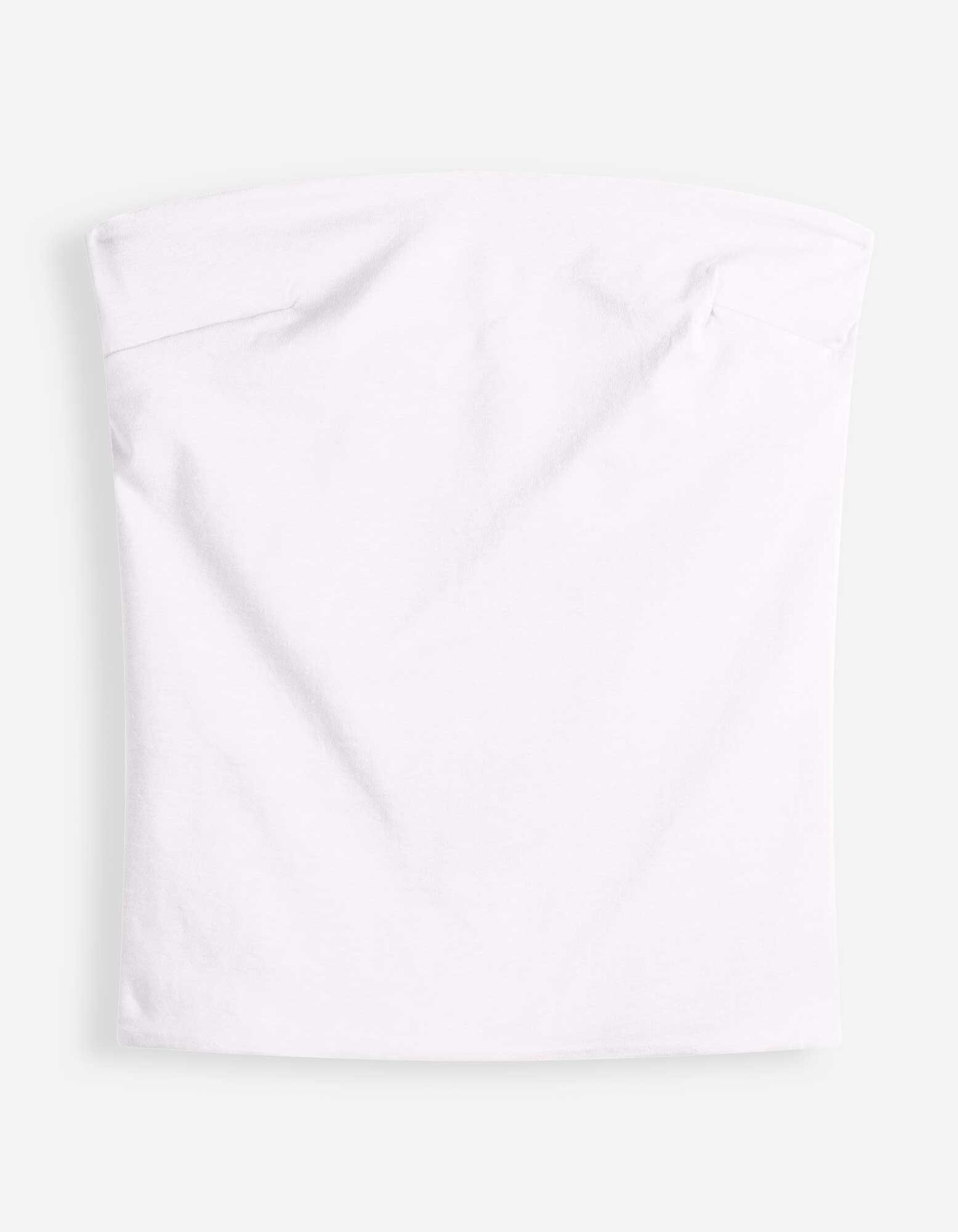 Bandeau-Top - Baumwolle - Wei&szlig;