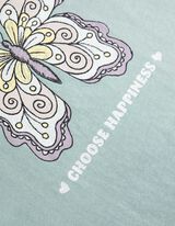 T-shirt - błyszczący nadruk - zielony