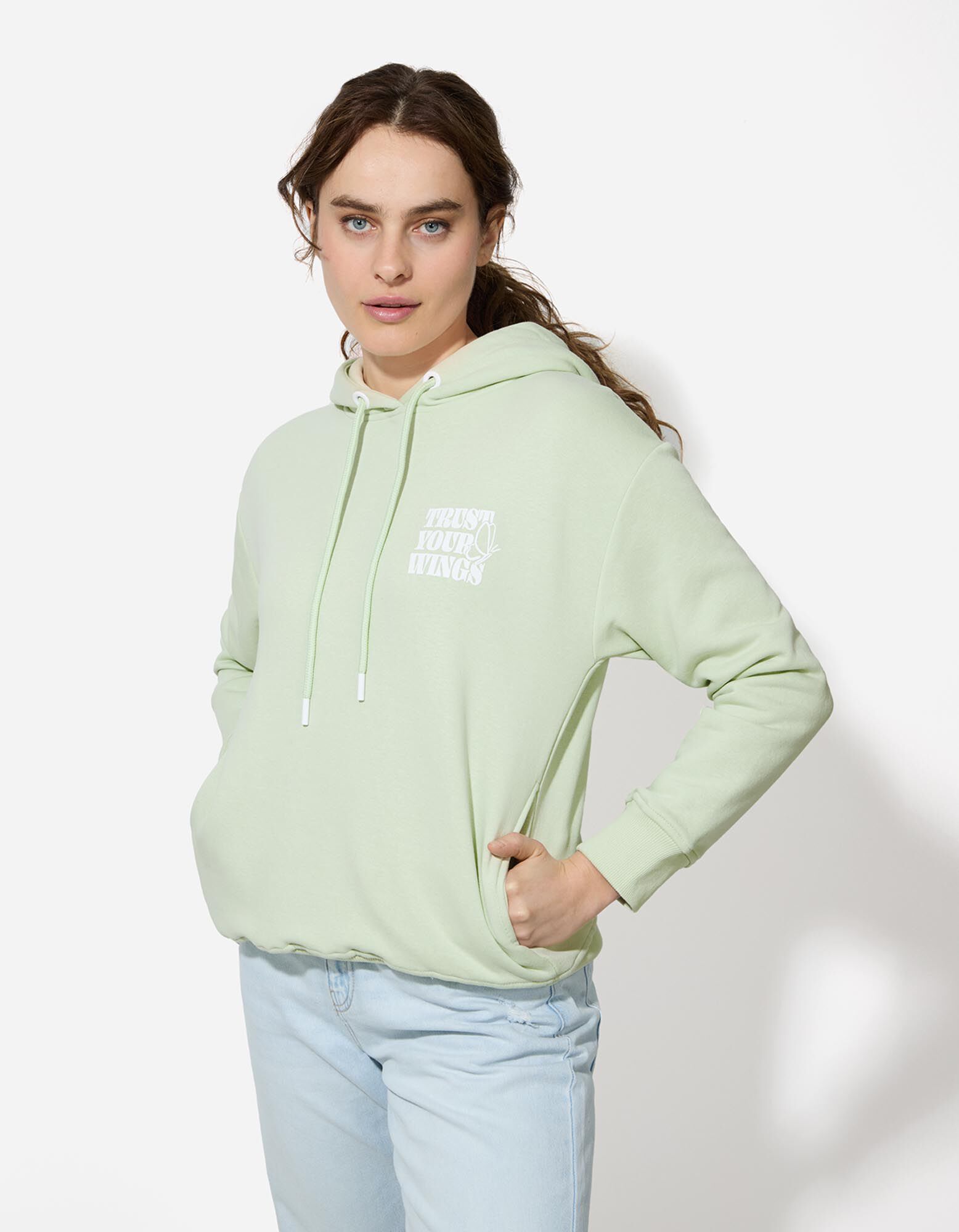 bluza z kapturem - Kaptur - zielony - Takko Fashion