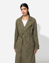 trencz - miękki materiał - ciemny zielony