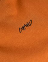 Pulover s kapuco - Potisk s sporočilom - rjava