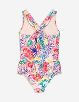 Jednodielne plavky - Volány - biely