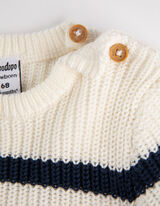 Pul&oacute;ver - Gombol&oacute;p&aacute;ntos - feher