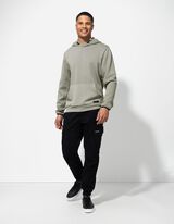 Trikotažinis megztinis - Gaubtas - tamsiai zalias