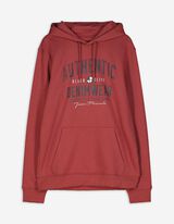 bluza z kapturem - Druk z przodu - ciemny czerwony