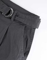 Kelnės su kišenėmis - Medvilnės mišinys - tamsiai pilkas