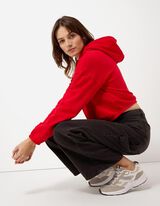 Hoodie - Capuchon met tunnelkoord - rood