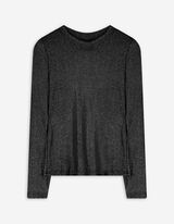 Longsleeve - Geribd - zwart