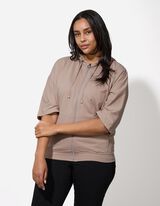 Kötött kardigán - Háromnegyedes ujjú - bézs