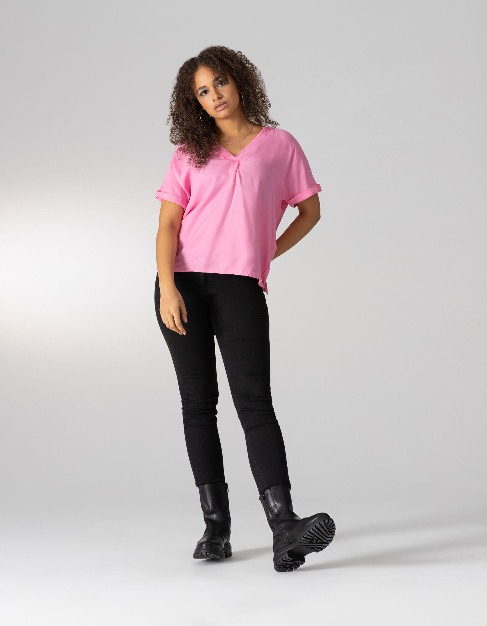 Haut en dentelle - Viscose - rose