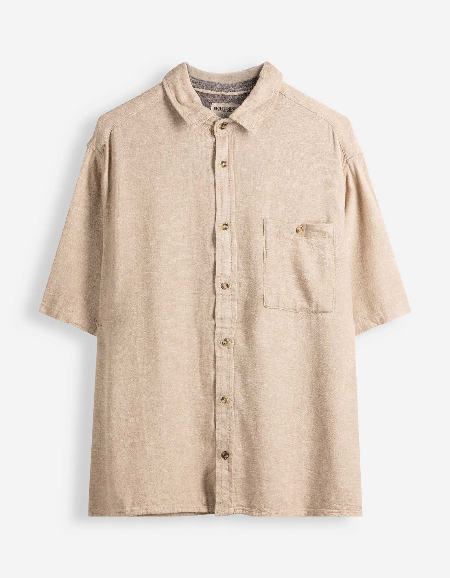 Hemd - Kurze &Auml;rmel - Beige