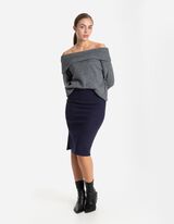 Gonna midi - Maglia - blu scuro