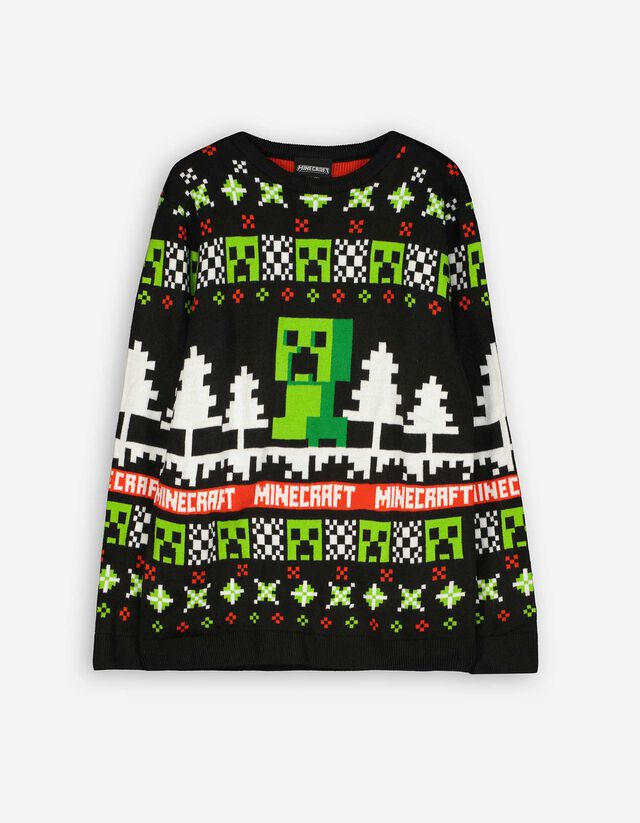 Sweter z dzianiny - Minecraft - czarny