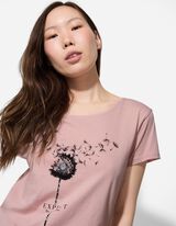 Tričko - Trblietavá potlač - fialovy