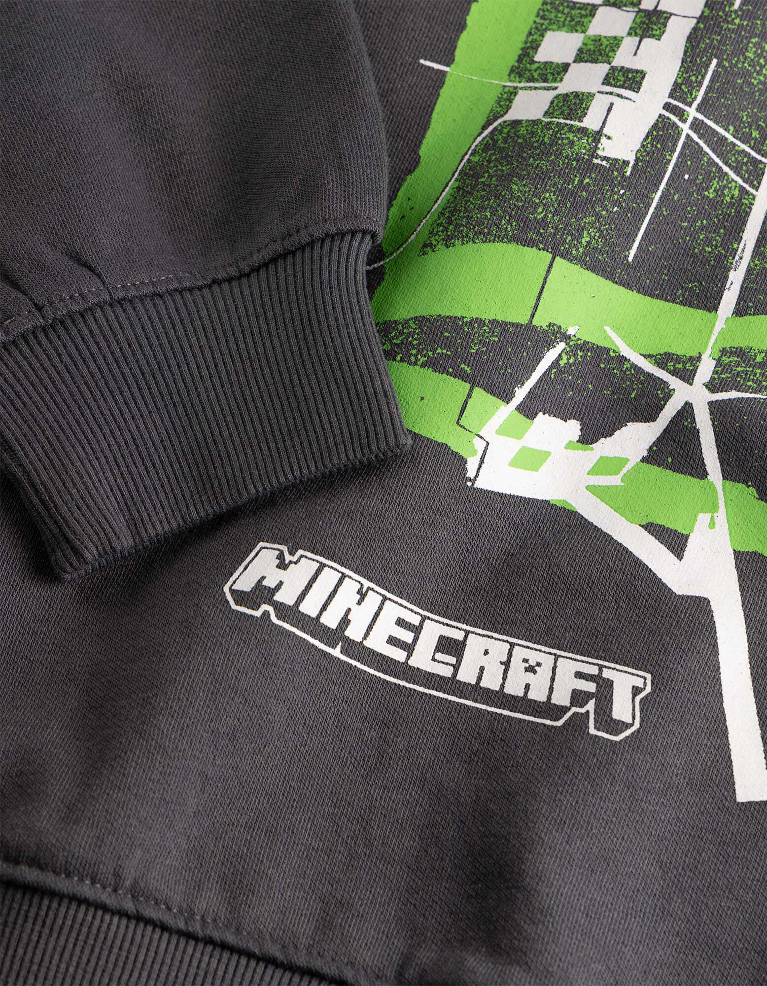 Mikina s kapuc&iacute; - Minecraft - Tmavě &scaron;ed&aacute;