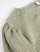 Langarmshirt - Crinkle-Optik - hellgrün