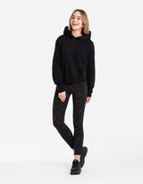 bluza z kapturem - obniżona linia ramion - czarny