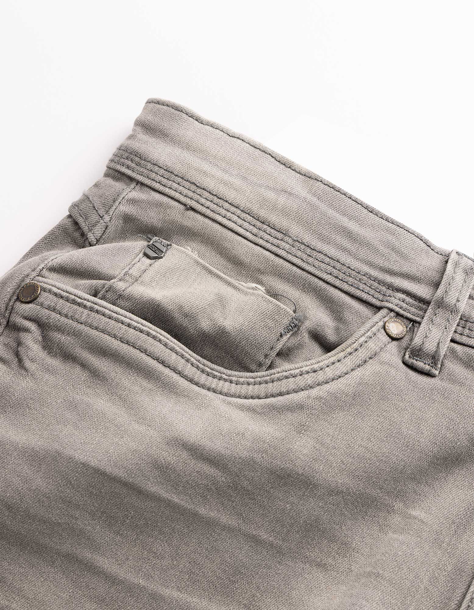 Jeansshorts - Wascheffekte - Grau