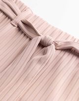 Jupe-culotte - Ceinture &agrave; nouer - rose