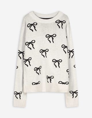 Strickpullover - Allover-Muster - grau