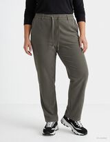 Pantalon en velours c&ocirc;tel&eacute; - Ceinture &eacute;lastique - Vert