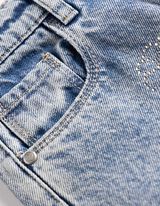 Jeans - Ziersteine - Hellblau