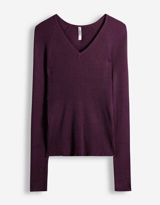 Pullover - Rippenstruktur - Lila
