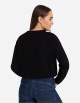 Sweatshirt - Tunnelzug am Saum - schwarz