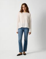 Strickpullover - Relax Fit - Wei&szlig;