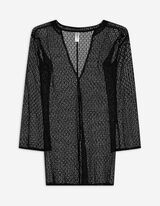 Poncho - Broderie anglaise - Noir